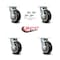 Service Caster 5 Inch Rubber on Aluminum Caster Set with Roller Bearing and Swivel Lock SCC SCC-30CS520-RAR-BSL-4 - alternate 2